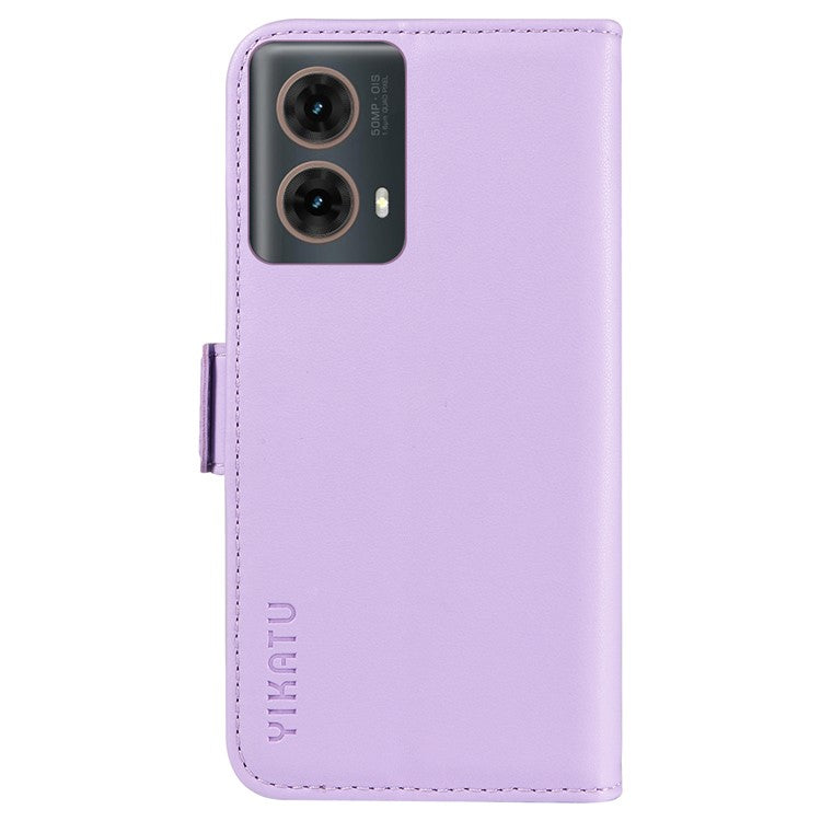 YIKATU YK-003 For Motorola Moto G85 5G / S50 Neo 5G Case PU Leather Phone Cover with Wallet Stand - Light Purple
