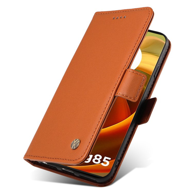 YIKATU YK-003 For Motorola Moto G85 5G / S50 Neo 5G Case PU Leather Phone Cover with Wallet Stand - Brown