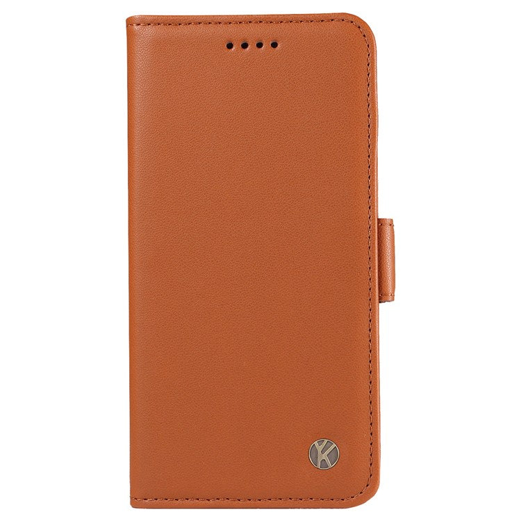 YIKATU YK-003 For Motorola Moto G85 5G / S50 Neo 5G Case PU Leather Phone Cover with Wallet Stand - Brown
