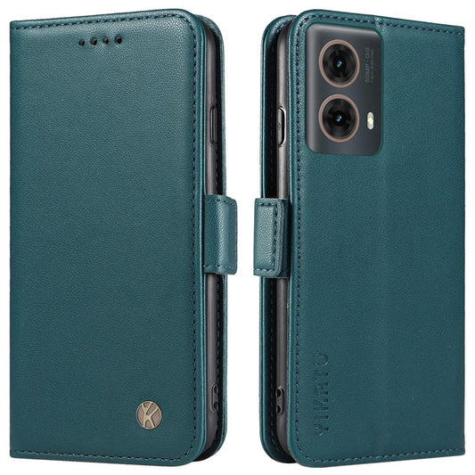 YIKATU YK-003 For Motorola Moto G85 5G / S50 Neo 5G Case PU Leather Phone Cover with Wallet Stand - Green