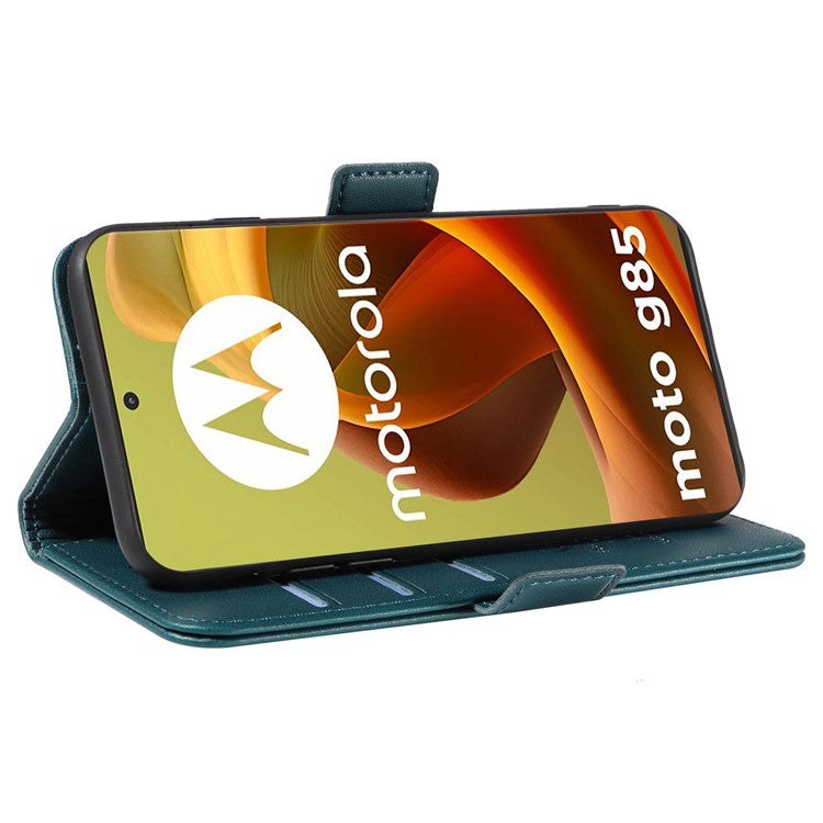 YIKATU YK-003 For Motorola Moto G85 5G / S50 Neo 5G Case PU Leather Phone Cover with Wallet Stand - Green