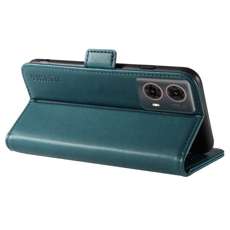 YIKATU YK-003 For Motorola Moto G85 5G / S50 Neo 5G Case PU Leather Phone Cover with Wallet Stand - Green