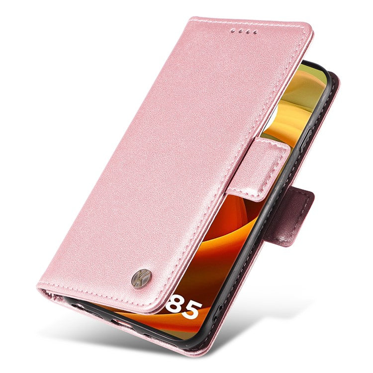 YIKATU YK-003 For Motorola Moto G85 5G / S50 Neo 5G Case PU Leather Phone Cover with Wallet Stand - Rose Gold