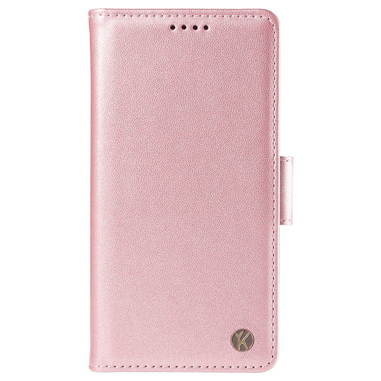 YIKATU YK-003 For Motorola Moto G85 5G / S50 Neo 5G Case PU Leather Phone Cover with Wallet Stand - Rose Gold