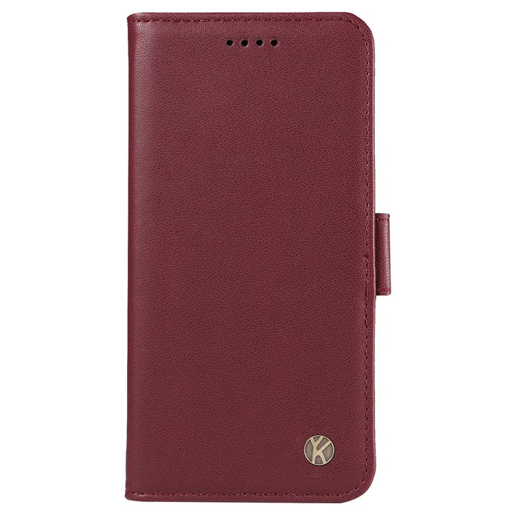 YIKATU YK-003 For Motorola Moto G85 5G / S50 Neo 5G Case PU Leather Phone Cover with Wallet Stand - Wine Red