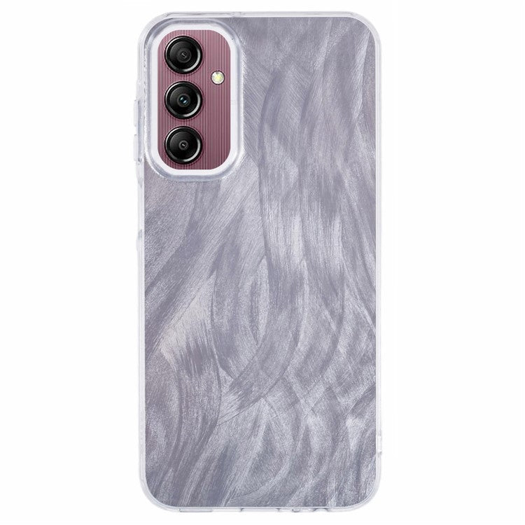 YX Series For Samsung Galaxy A35 5G Case IMD Pattern Soft TPU Back Cover - Feather