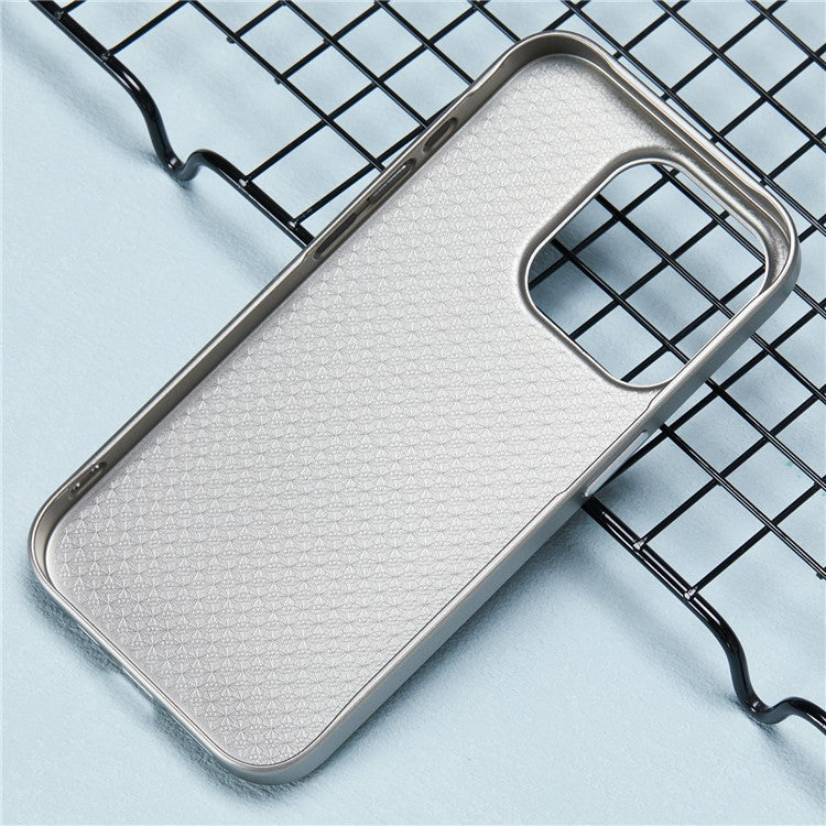 X-LEVEL For iPhone 14 Pro Case Hard PC Scratch-Resistant Phone Cover Carbon Nano Fiber Texture - Titanium Grey
