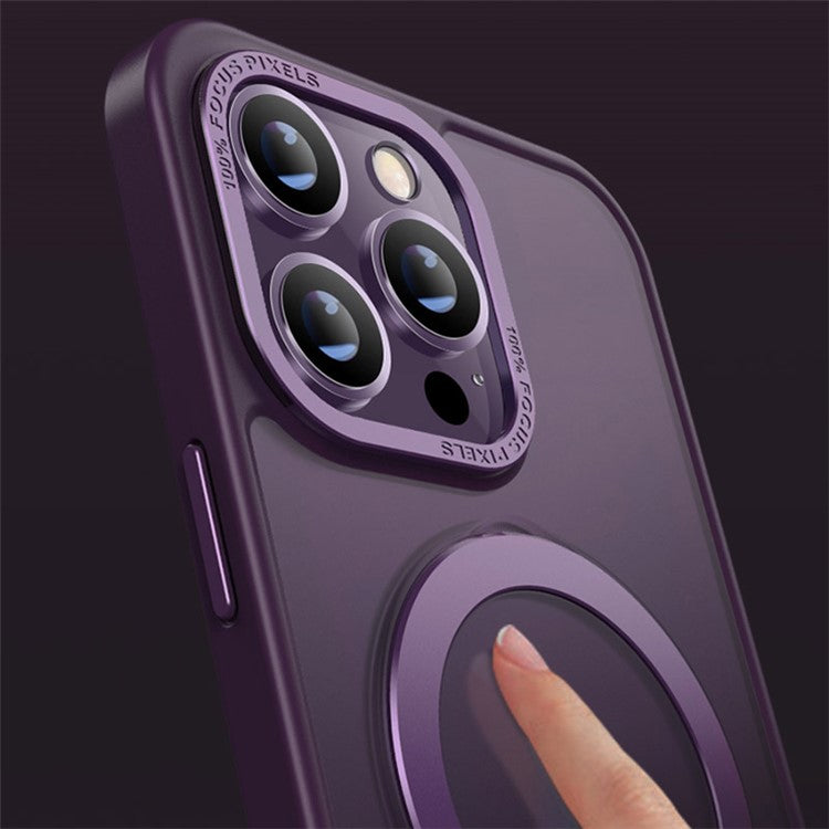 X-LEVEL For iPhone 14 Pro Max Case Magnetic Kickstand TPU+PC Phone Cover Metal Lens Frame - Black