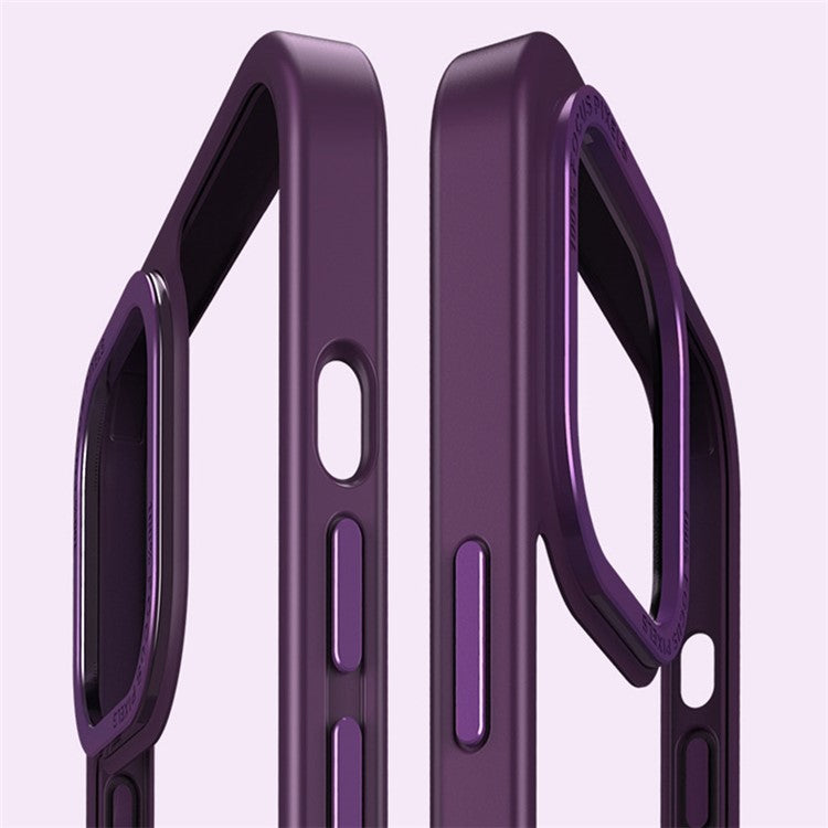 X-LEVEL For iPhone 14 Pro Max Case Magnetic Kickstand TPU+PC Phone Cover Metal Lens Frame - Black