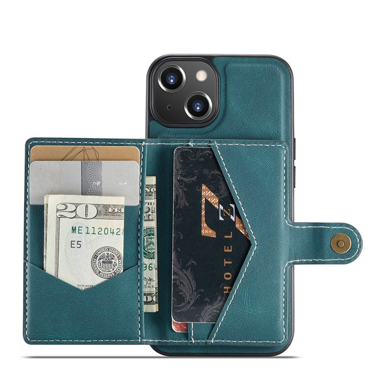 JEEHOOD J01 For iPhone 14 Case Leather+TPU Phone Cover Magnetic 2-in-1 Detachable - Blue