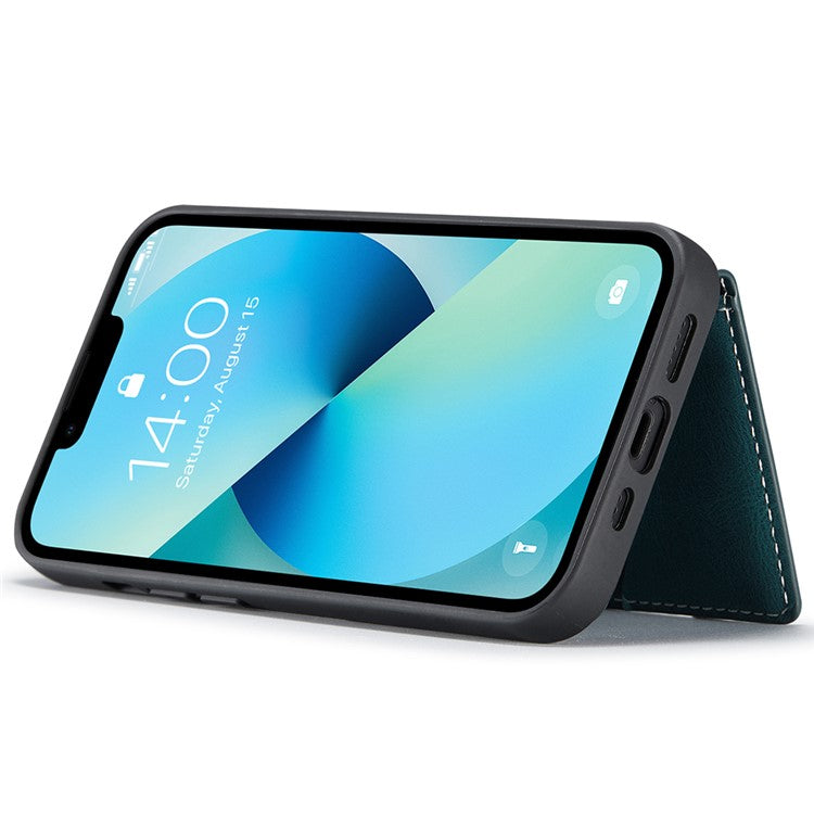 JEEHOOD J01 For iPhone 14 Case Leather+TPU Phone Cover Magnetic 2-in-1 Detachable - Blue
