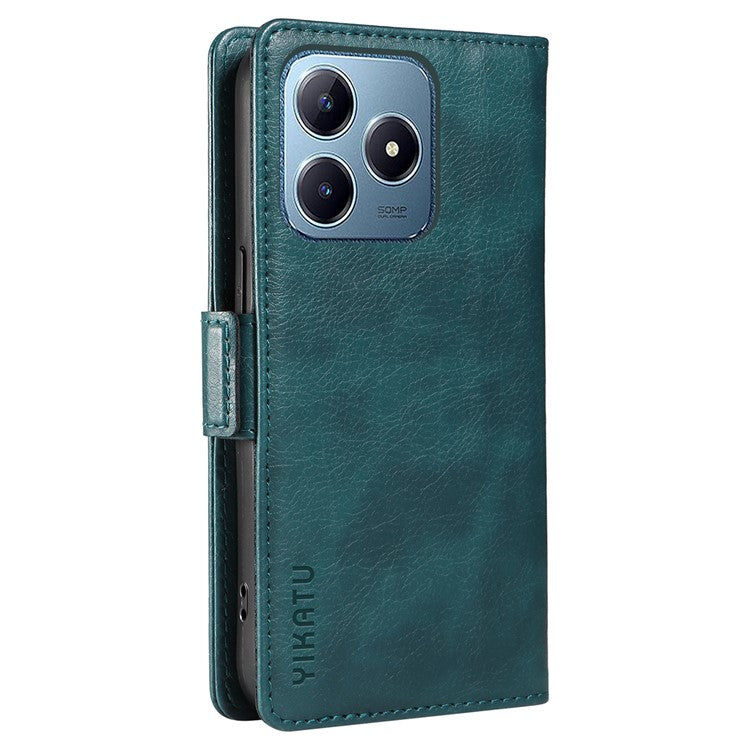 YIKATU YK-007 For Realme C61 4G / C63 4G Wallet Case Litchi Texture Leather Phone Cover - Blue