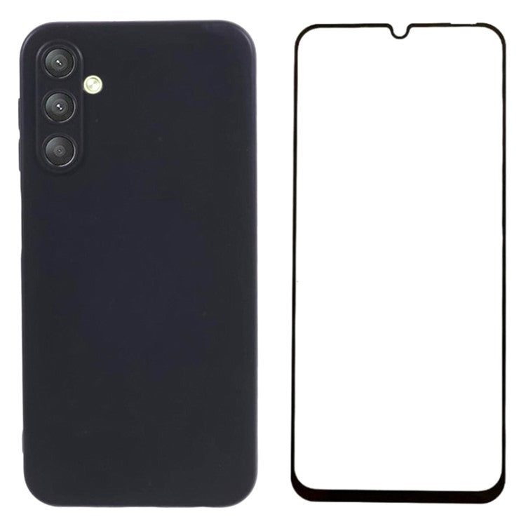 WANLONFENG MS Series for Samsung Galaxy A54 5G Case Matte TPU Phone Cover with Tempered Glass Screen Film