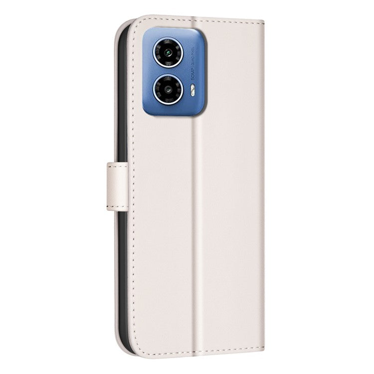 BINFEN COLOR BF34 for Motorola Moto G45 5G / G34 5G Case Square Grid Wallet Phone Leather Cover - Beige