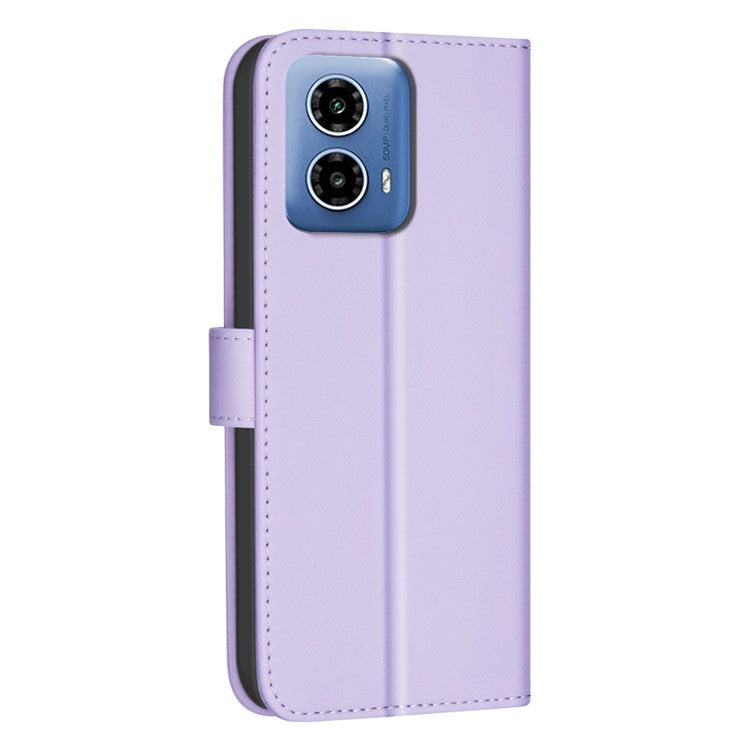BINFEN COLOR BF34 for Motorola Moto G45 5G / G34 5G Case Square Grid Wallet Phone Leather Cover - Light Purple