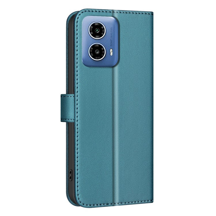 BINFEN COLOR BF34 for Motorola Moto G45 5G / G34 5G Case Square Grid Wallet Phone Leather Cover - Green