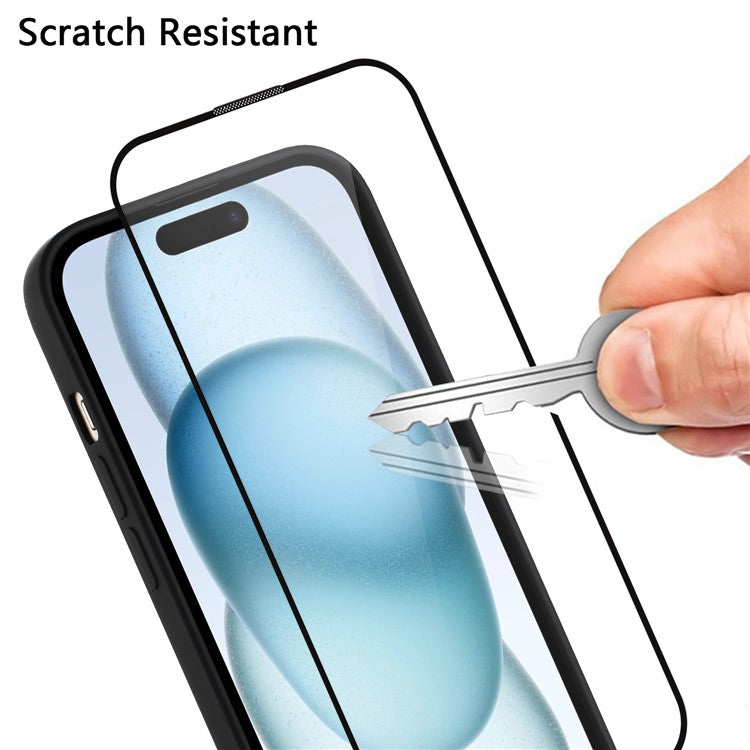 WANLONFENG RB2 Series for iPhone 14 Case Precise Cutout Lens Hole TPU Phone Cover with Screen Film - Lavender Grey