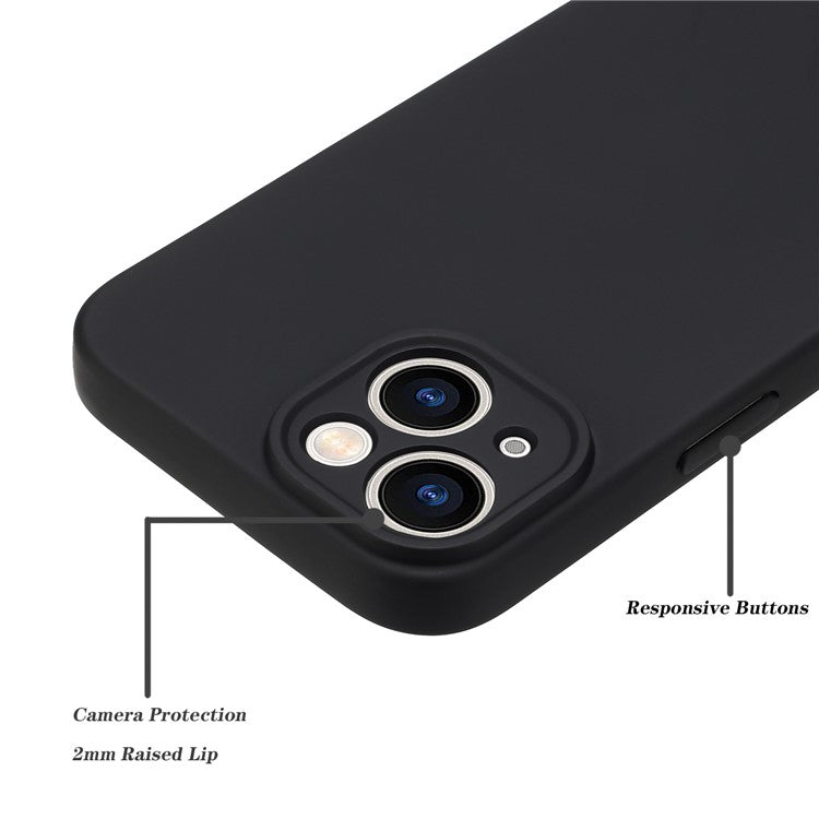 WANLONFENG RB2 Series for iPhone 14 Case Precise Cutout Lens Hole TPU Phone Cover with Screen Film - Lavender Grey