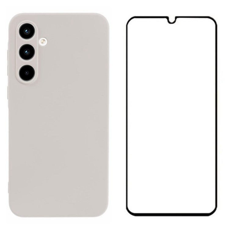 WANLONFENG RB2 Series for Samsung Galaxy A25 5G (Global) (161.0 X 76.5 X 8.3mm) Case Anti-Drop TPU Phone Cover with Screen Film - White
