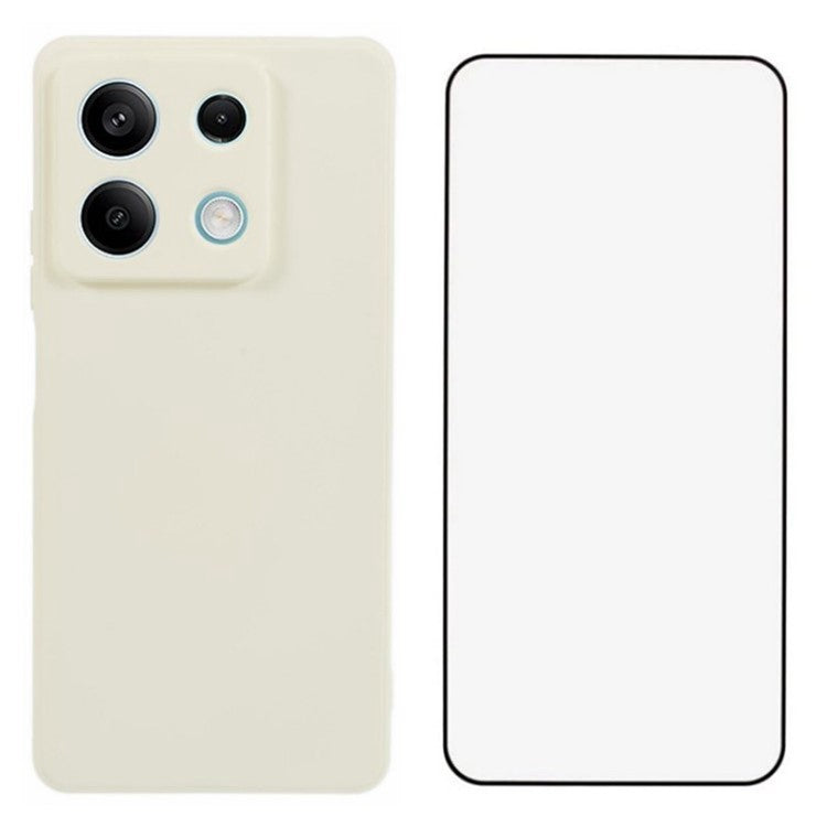 WANLONFENG RB2 Series for Xiaomi Redmi Note 13 5G TPU Case Precise Cutout Phone Cover with Screen Film - White