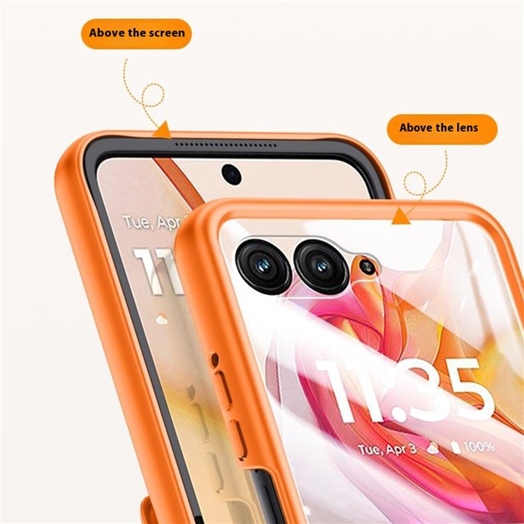 For Motorola Razr 50 Ultra 5G Case Skin-touch PU Leather Back Cover with Rebound Hinge, Rear Small Screen Protector - Green