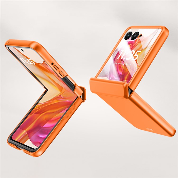 For Motorola Razr 50 Ultra 5G Case Shockproof Hard PC Phone Cover with Rear Small Screen Protector - Green