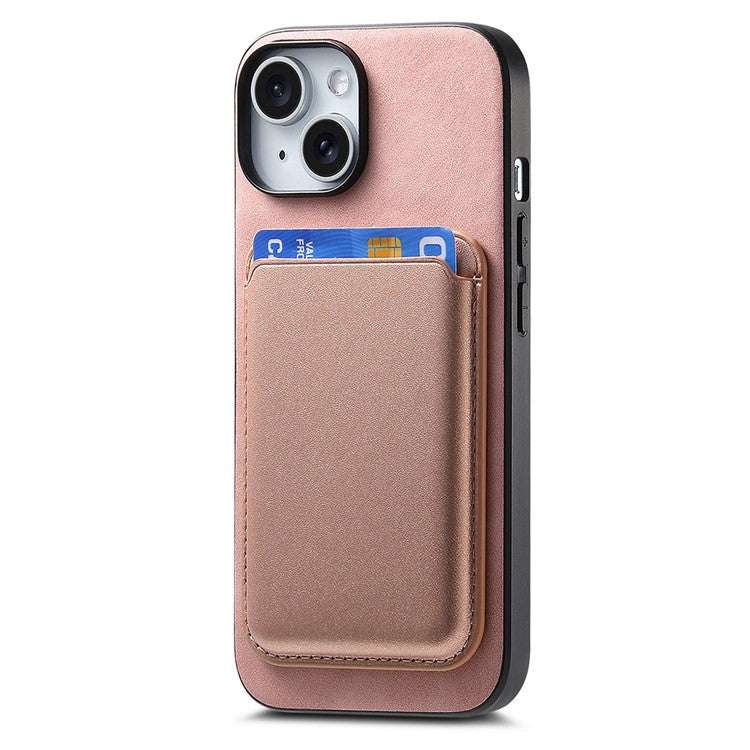 B2 For iPhone 14 Case Compatible with MagSafe Detachable Card Bag Phone Cover - Rose Gold