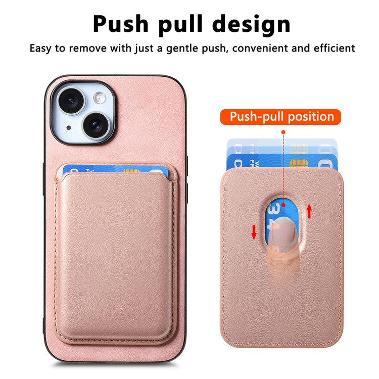 B2 For iPhone 14 Case Compatible with MagSafe Detachable Card Bag Phone Cover - Rose Gold