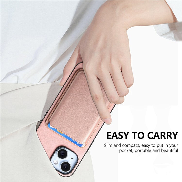B2 For iPhone 14 Case Compatible with MagSafe Detachable Card Bag Phone Cover - Rose Gold
