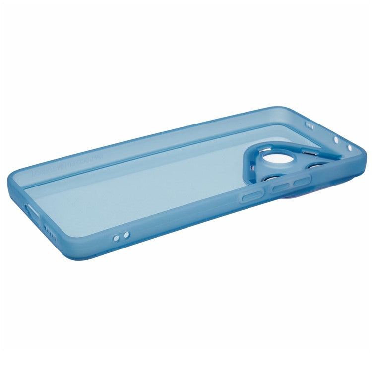 DKSM Series For Xiaomi Poco F6 5G / Redmi Turbo 3 5G Case Electroplated Camera Frame TPU Phone Cover - Transparent Cyan