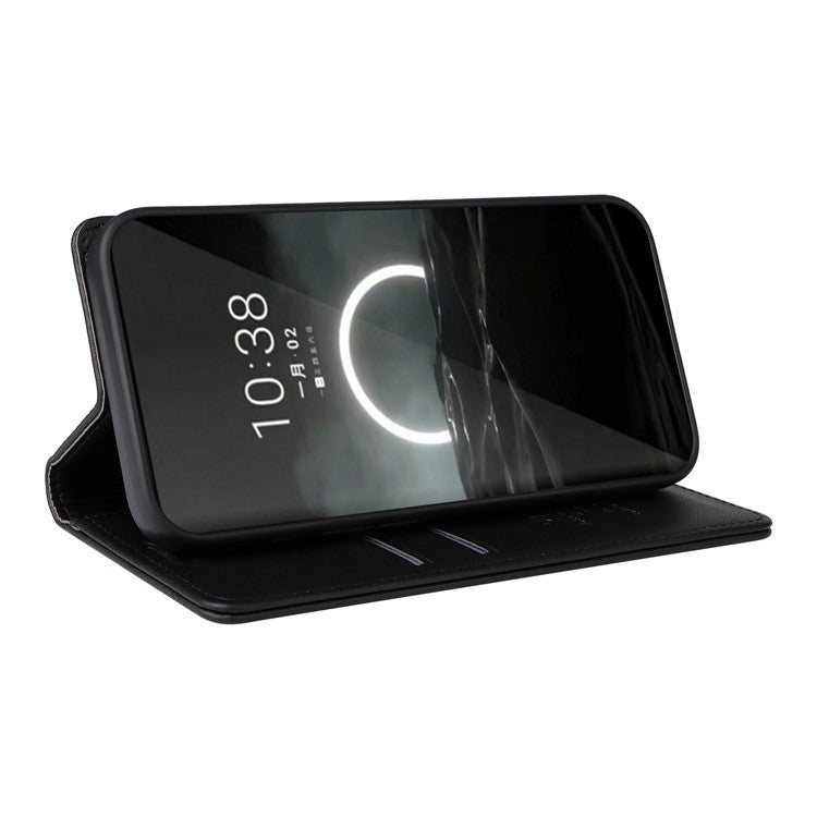 YIKATU YK-001 For Huawei Pura 70 Case Leather Phone Cover Card Slot Stand Strong Magnetic - Black