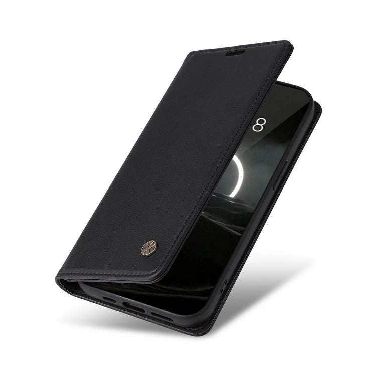 YIKATU YK-001 For Huawei Pura 70 Case Leather Phone Cover Card Slot Stand Strong Magnetic - Black