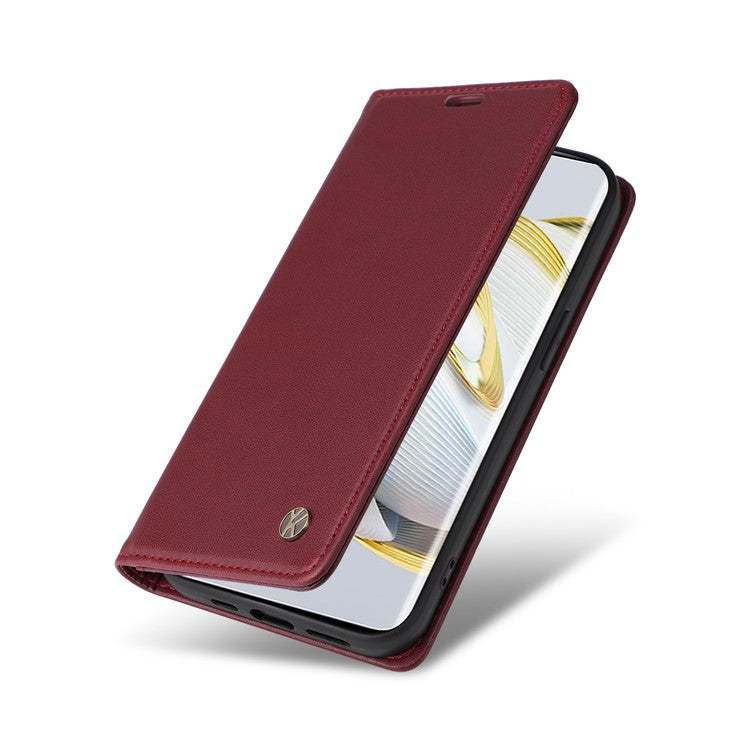 YIKATU YK-001 For Huawei Pura 70 Pro / Pura 70 Pro+ Case Wallet Flip Leather Phone Cover Hidden Magnetic - Wine Red