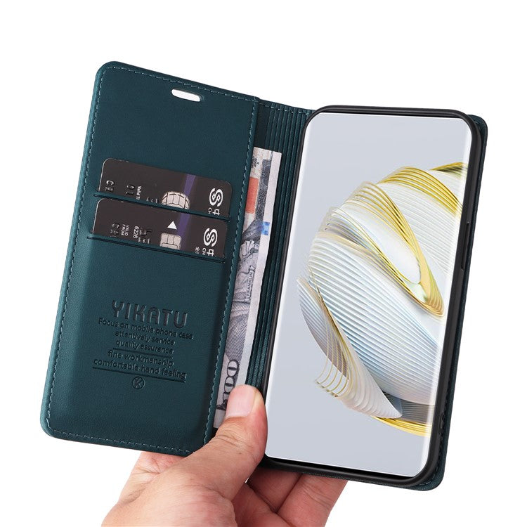 YIKATU YK-001 For Huawei Pura 70 Pro / Pura 70 Pro+ Case Wallet Flip Leather Phone Cover Hidden Magnetic - Green