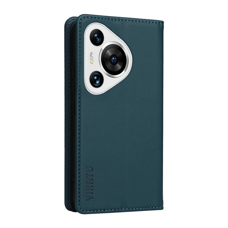 YIKATU YK-001 For Huawei Pura 70 Pro / Pura 70 Pro+ Case Wallet Flip Leather Phone Cover Hidden Magnetic - Green