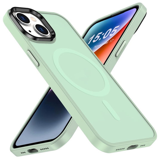 For iPhone 14 / 13 Magnetic Case TPU+PC Phone Cover Compatible with MagSafe - Light Green