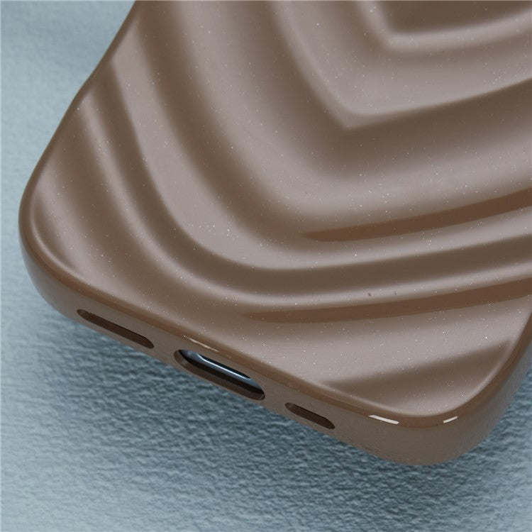 WT Series For iPhone 14 Case Heart Design Shockproof Soft TPU Phone Cover - Brown