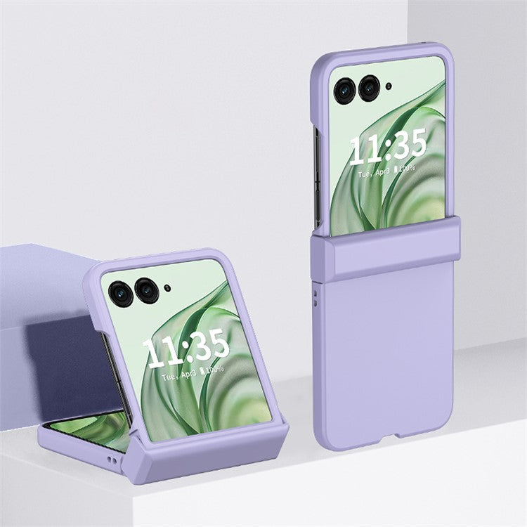 For Motorola Razr 50 Ultra 5G Case Hinge Protection Skin-touch PC Phone Cover - Purple