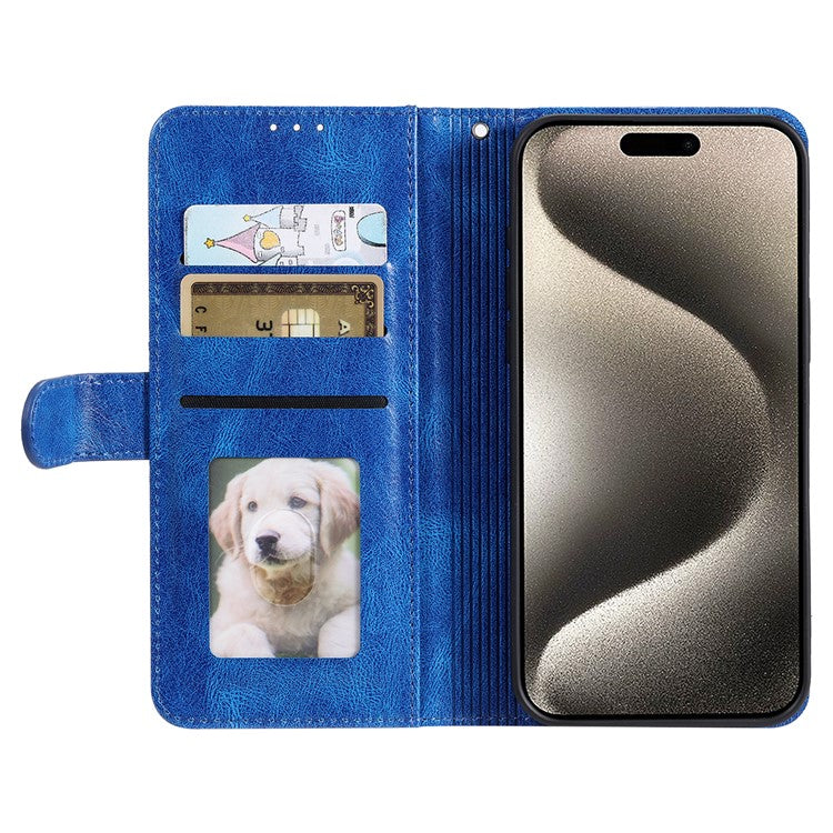 013 Style For Xiaomi Redmi 13 5G / 4G Case Anti-Fall PU Leather Phone Cover with 6 Card Slots - Blue