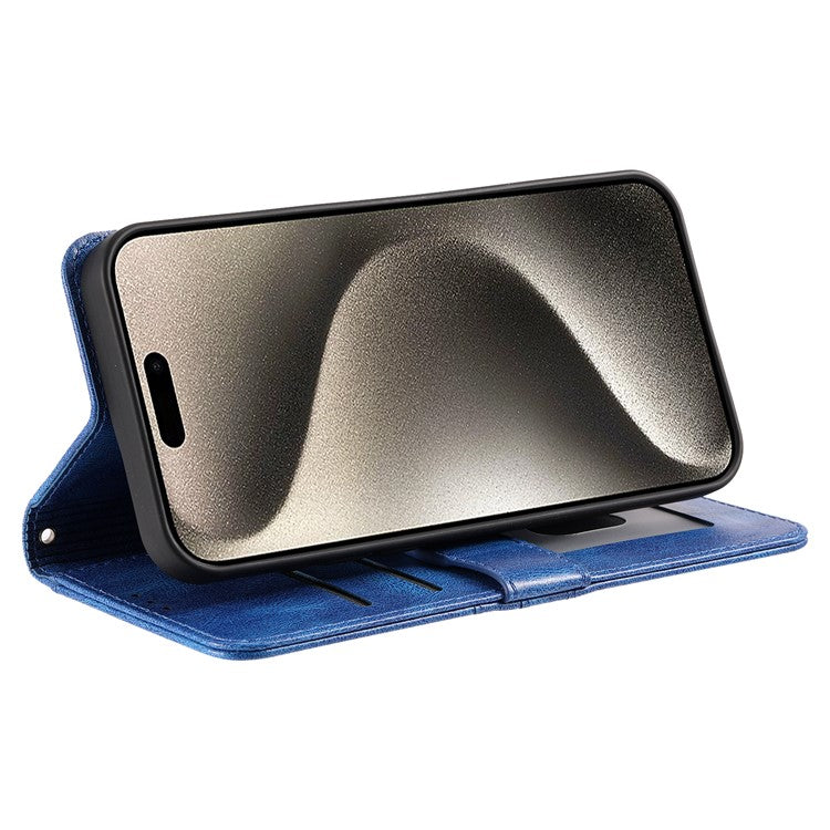 013 Style For Xiaomi Redmi 13 5G / 4G Case Anti-Fall PU Leather Phone Cover with 6 Card Slots - Blue