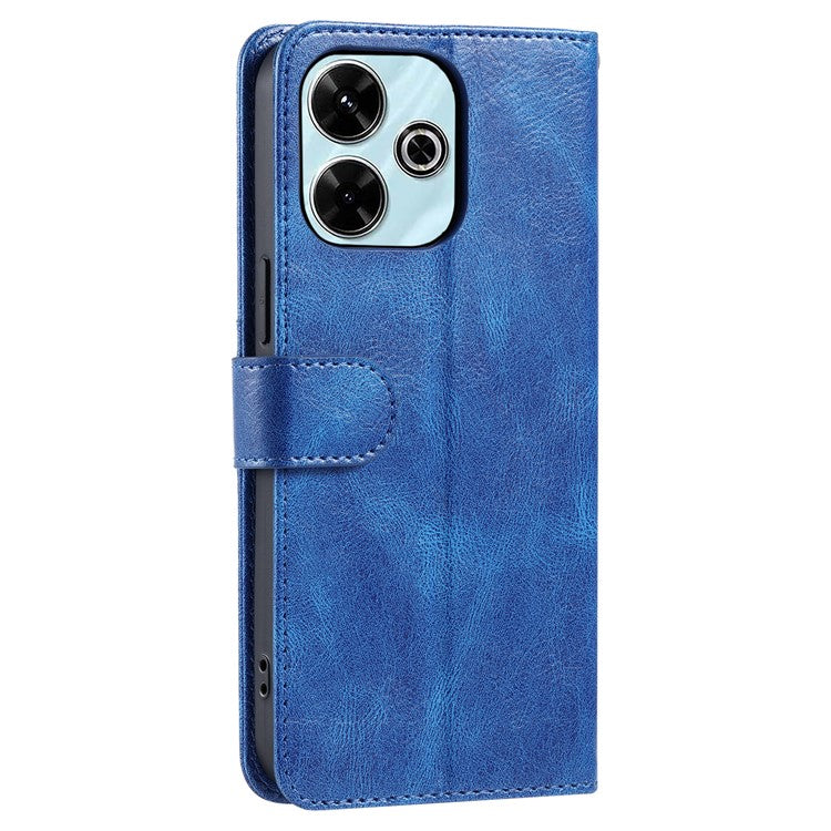013 Style For Xiaomi Redmi 13 5G / 4G Case Anti-Fall PU Leather Phone Cover with 6 Card Slots - Blue