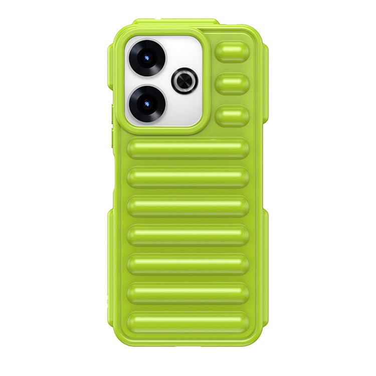 WANLONFENG LK Series for Xiaomi Redmi 13 5G  /  4G TPU Case Capsule Ribbed Cover with Screen Film - Green