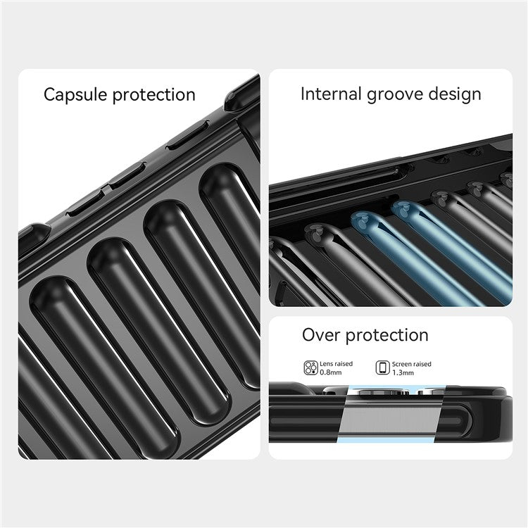 Capsule Series for Motorola Moto G45 5G / G34 5G Case TPU Anti-Drop Cell Phone Cover - Transparent Grey