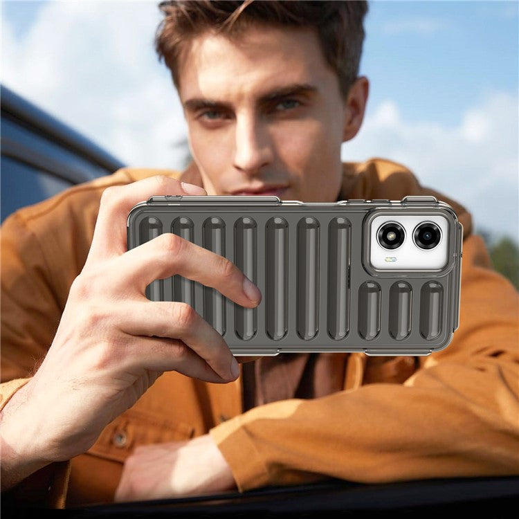 Capsule Series for Motorola Moto G45 5G / G34 5G Case TPU Anti-Drop Cell Phone Cover - Transparent Grey