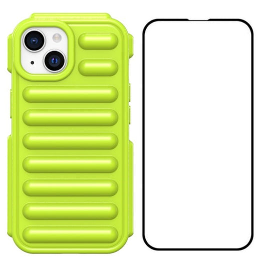 WANLONFENG LK Series for iPhone 14 Case TPU Capsule Anti-slip Phone Cover with Screen Film - Green