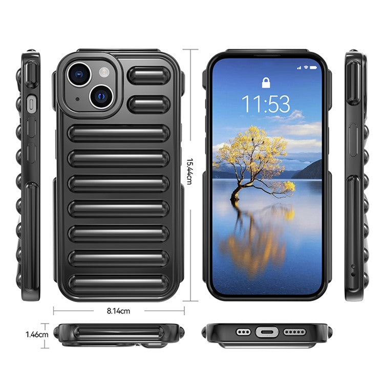 WANLONFENG LK Series for iPhone 14 Case TPU Capsule Anti-slip Phone Cover with Screen Film - Green
