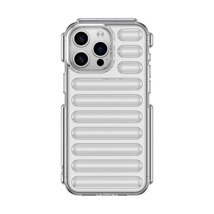 WANLONFENG LK Series for iPhone 14 Pro Case TPU Phone Cover with Screen Film Capsule Shockproof Protection - Transparent