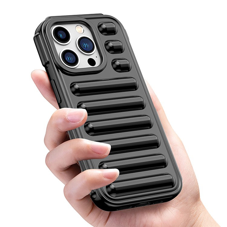 WANLONFENG LK Series for iPhone 14 Pro Case TPU Phone Cover with Screen Film Capsule Shockproof Protection - Transparent