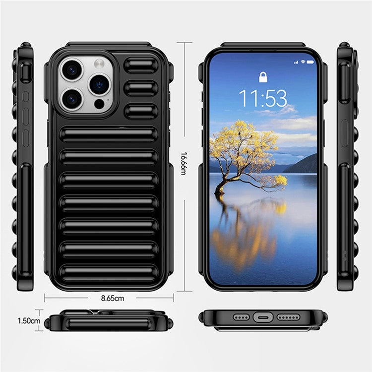 WANLONFENG LK Series for iPhone 14 Pro Case TPU Phone Cover with Screen Film Capsule Shockproof Protection - Transparent