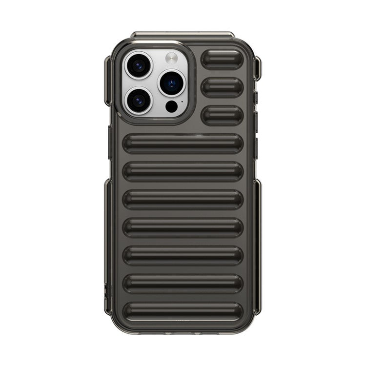WANLONFENG LK Series for iPhone 14 Pro Max Case Capsule Protective TPU Phone Cover with Screen Film - Transparent Grey